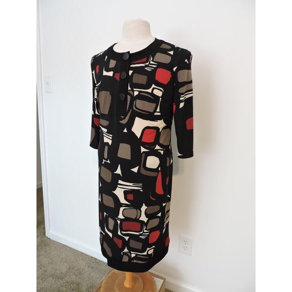 Madison Leigh Sheath Dress with Geometric Design, Size 14 - Picture 1 of 6